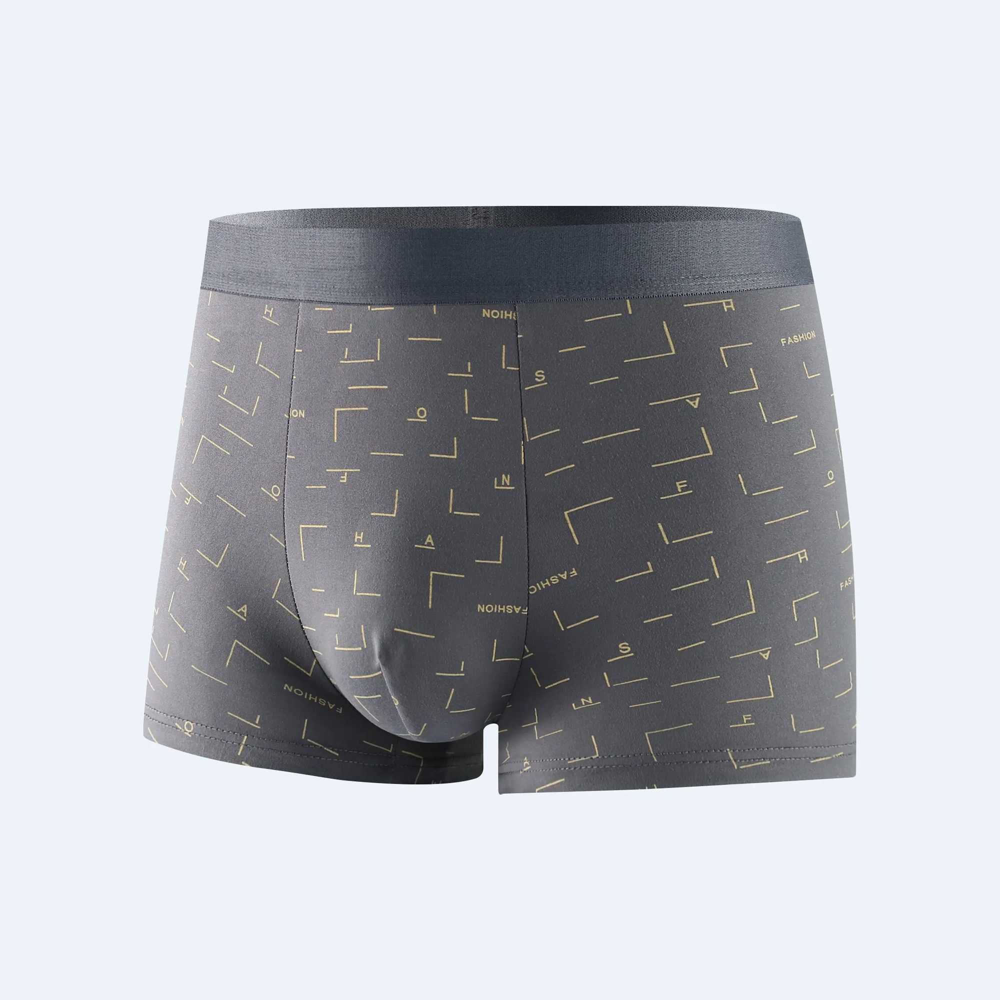 XL-4XL Man Boxers Printed Underpants U Convex Panties Male Fashion Comfortable Shorts Mens Solid Breathable Underwear 45kg-100kgXJ17