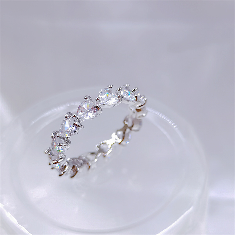 Ring Full Diamond Ladies Engagement Wedding Ring Fashion Heart Zirconium Ring Couple Rings For Any Occasion