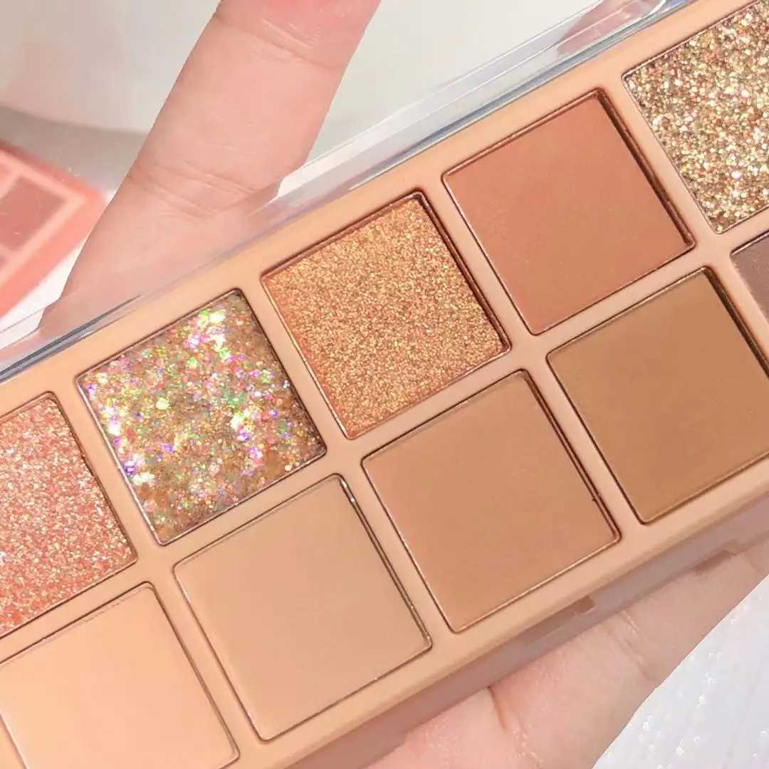 10 color eye shadow palette caramel pumpkin all matte acrylic eye shadow makeup glitter rose peach eye shadow pigmentW241212