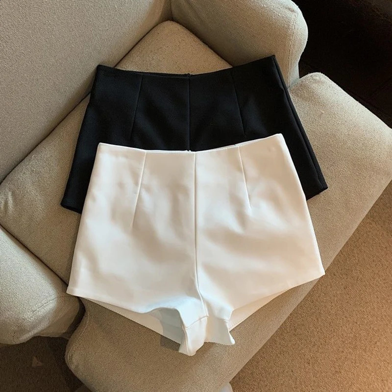 MEXZT Y2K Streetwear Black Shorts Women Korean Wide Leg Shorts Sexy Club Slim Short Pants Elegant High Waist A Line Shorts 240816