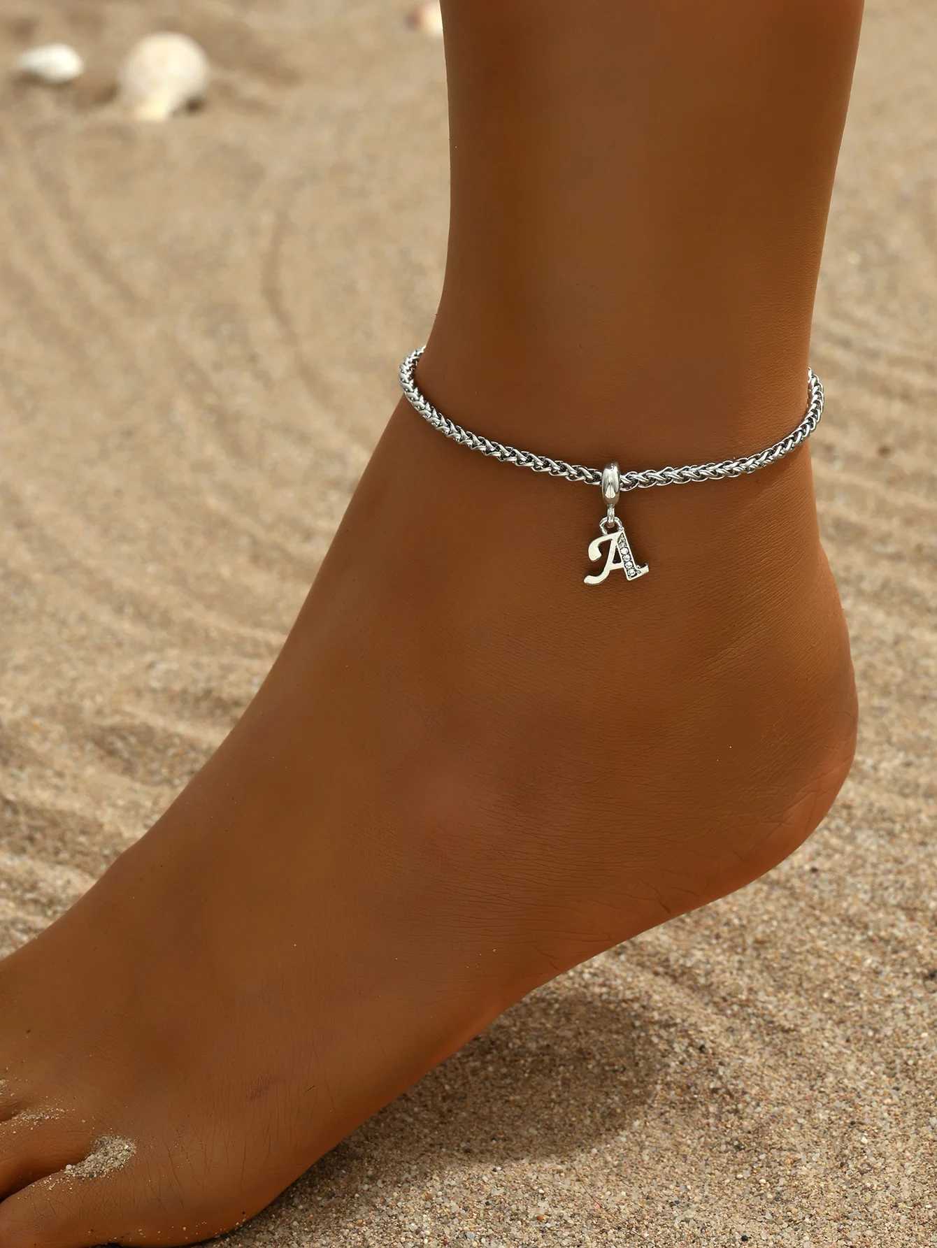 Hot selling 26 letter stainless steel ankle chain fashionable and elegant ankle bracelet accessories 2024 W240815