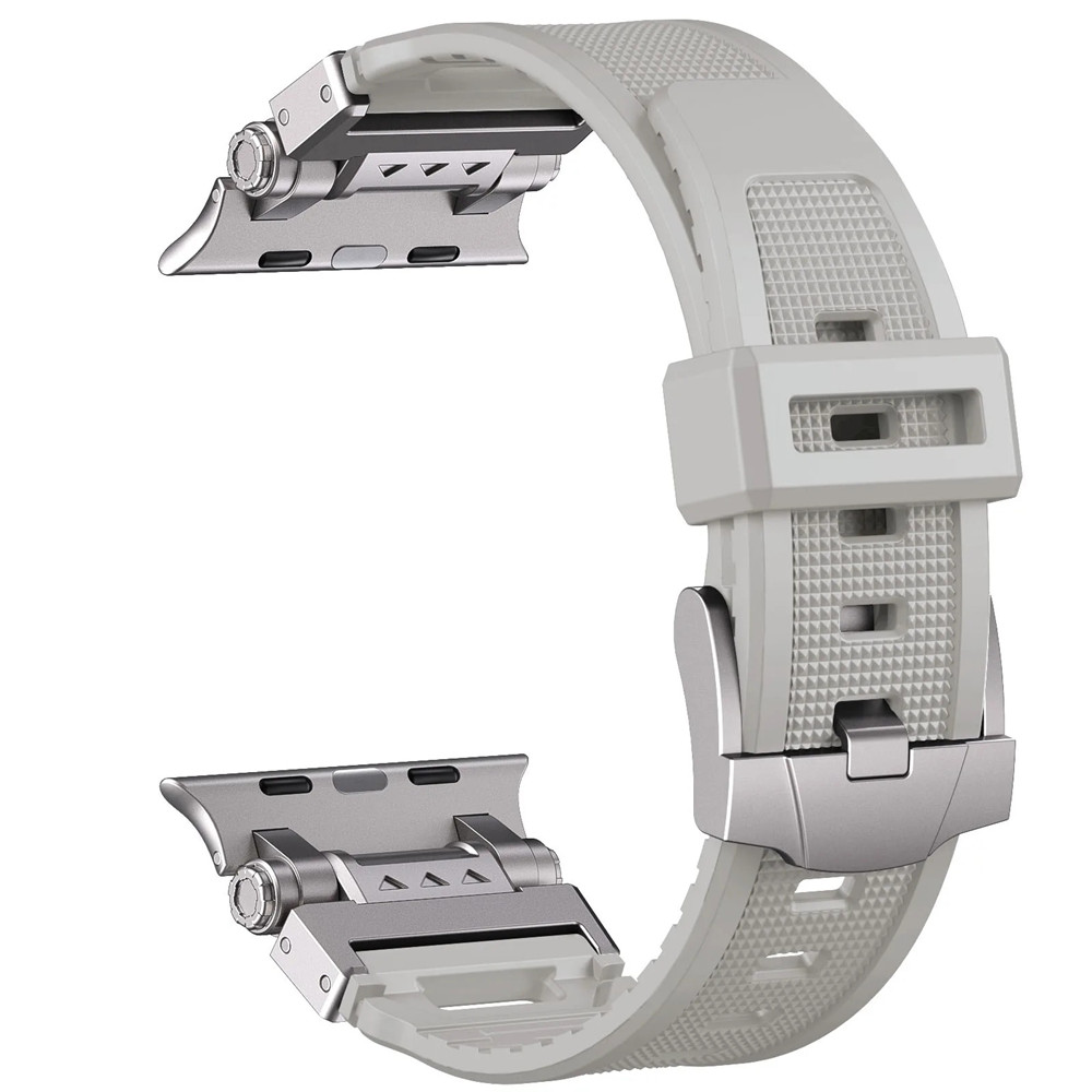 Soft Silicone Metal Band Apple Watch Series 9 8 7 6 5 4 3 se Men Strap for Iwatch Ultra 2 Rubber Bracelet 49mm 45mm 44 42mm free shipping