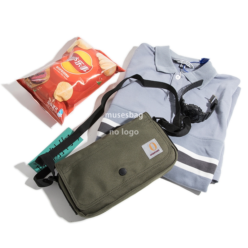 Japanese fashion canvas small mobile phone bag casual men's tooling wind crossbody bag personality shoulder bag trend small body bag