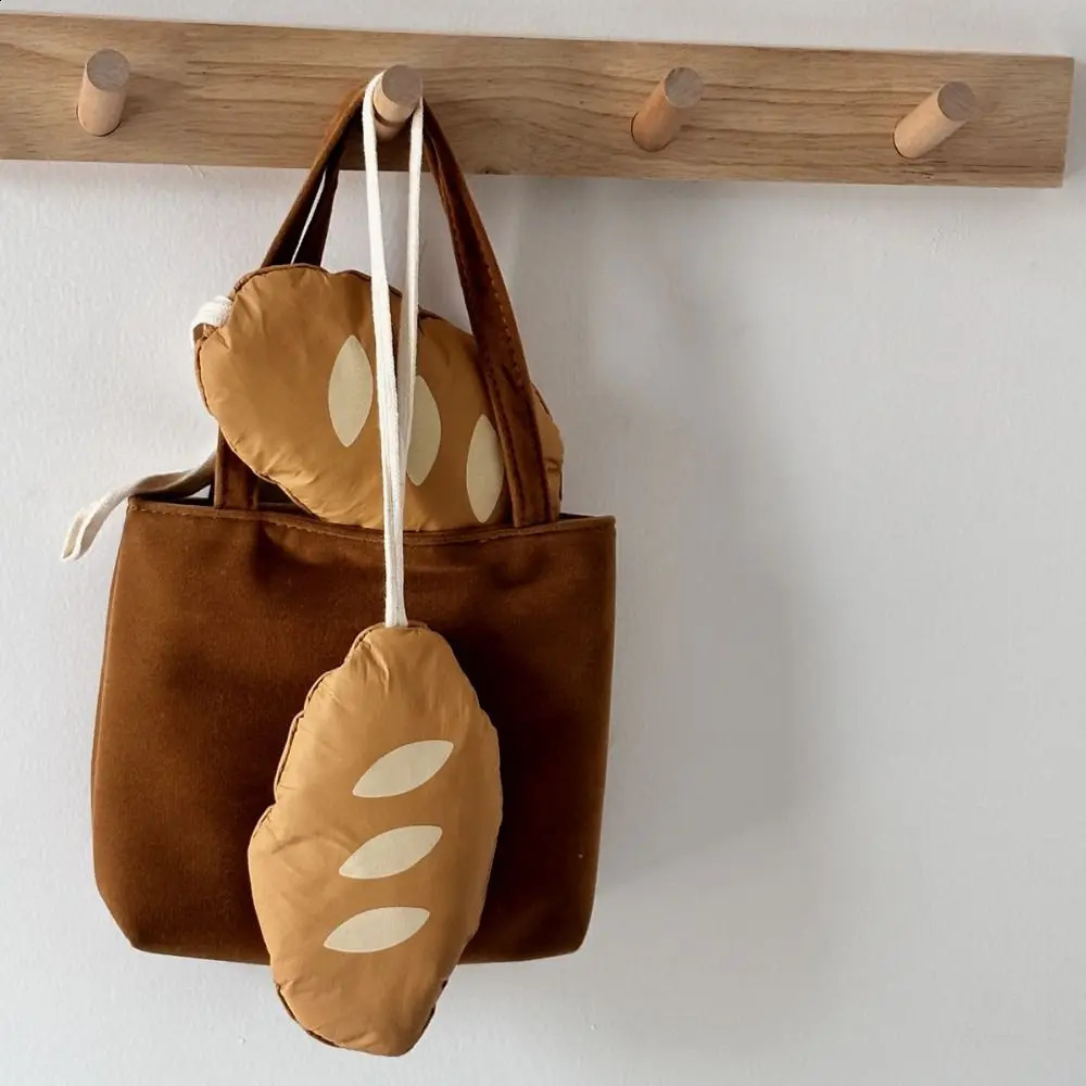 French Bread Foldable New Reusable Shopping Bags Cartoon Eco Tote Portable Travel Shoulder Bag 240816
