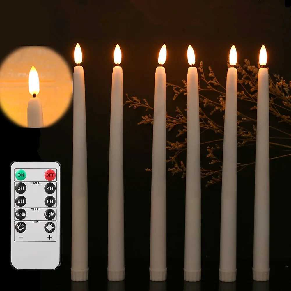 LED Flameless Taper Candles 6.5/11 Battery Operated Fake Flickering Candlesticks Electric Long Candles for Wedding Home Decor Y240815