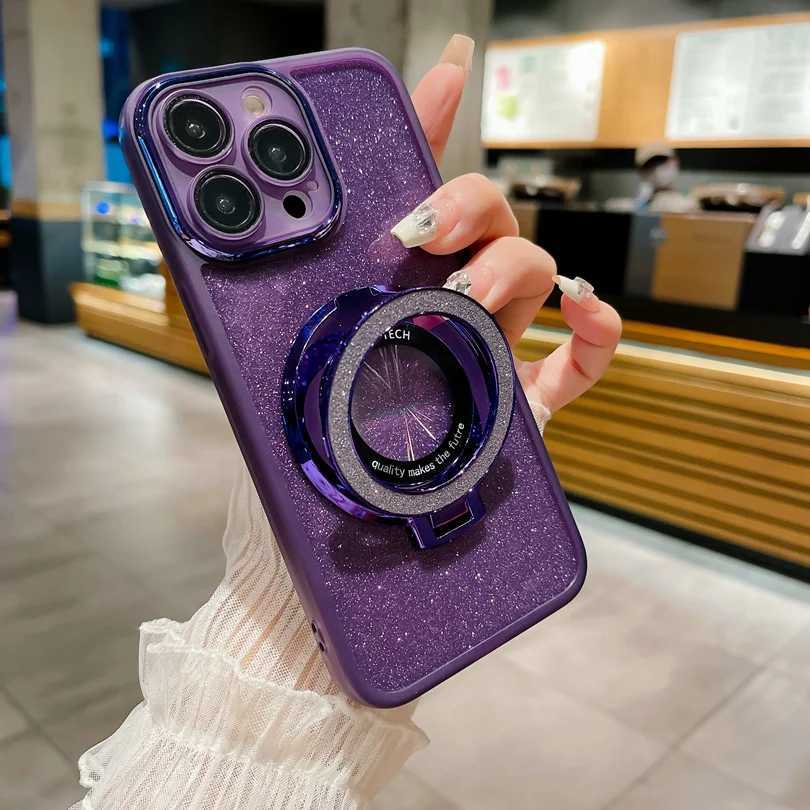 Gradient Glitter Ring Stand Magnetic Phone Case For Tecno Spark 6 8C 9 10 10C 20 20C Smart 6 7 8 Pro GO 2022 2023 2024 2020 HDM240816