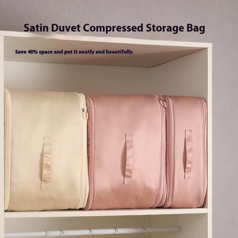 Ultra Space Saving Self Compression Organizer Upgrade Space Saver Quilt Compression Storage Bag Premium Comforter Storage 240816