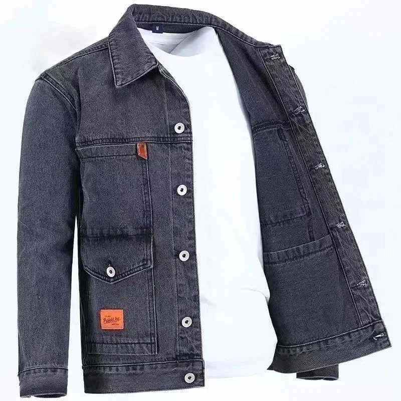 2023 Spring/Summer New Fashion Trend Solid Color Cowboy Jacket Mens Casual Loose Comfortable Large Size High Quality Coat W241011