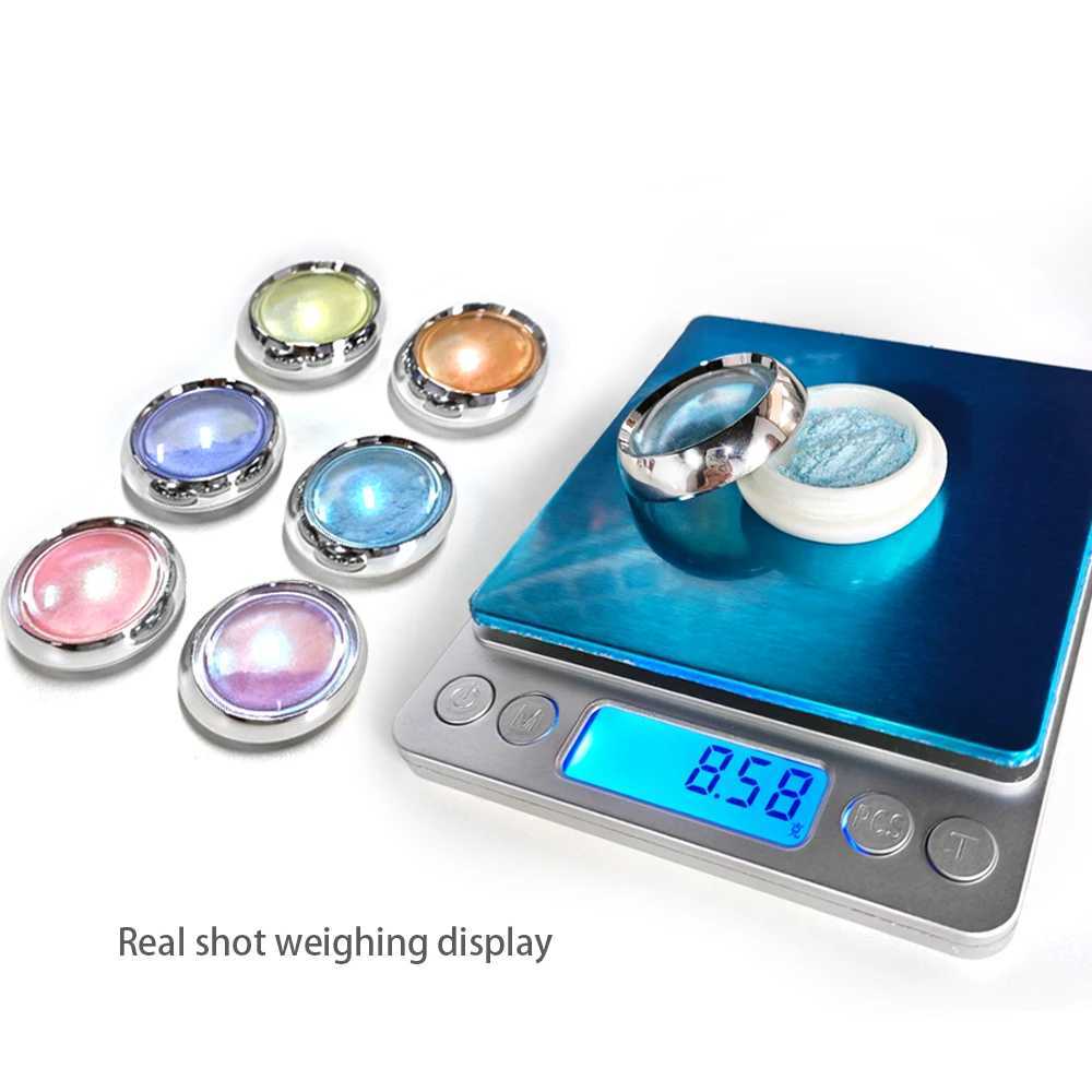 6pcs Auroras Nail Powder Metallic Mirror Effect Holographic Chameleon Pigment For Nail Art Gel Polish Mermaid DippingXJ2401