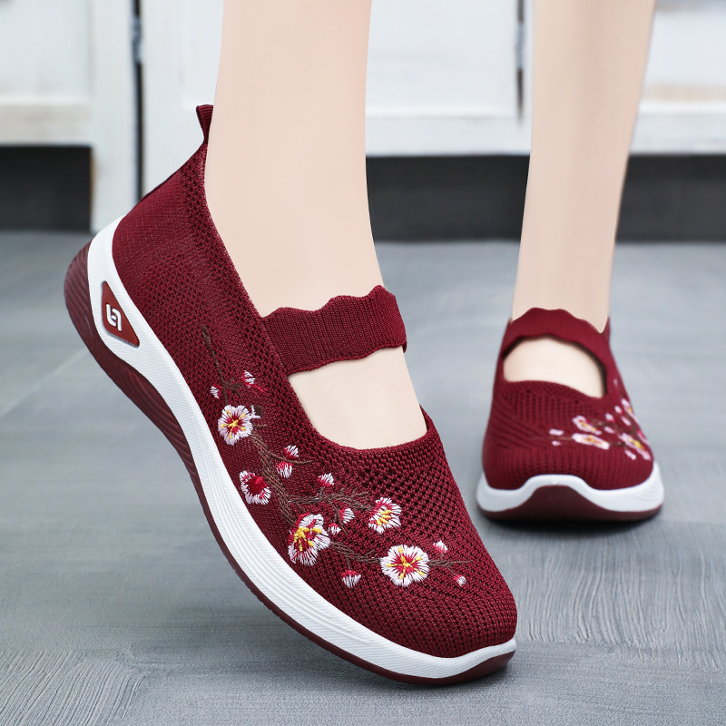 Ddmysports Old Beijing Cloth Shallow Mouth Single For Women Casual Mom One Step Lazy Shoes OUTDOOR