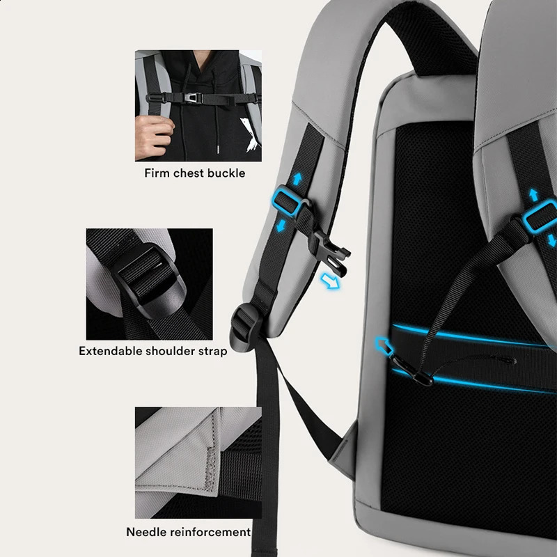 Travel Backpacks For Men 173Inch Business Backpack Plastic Waterproof Esports Students Work Hard Shell Computer Bag 240815