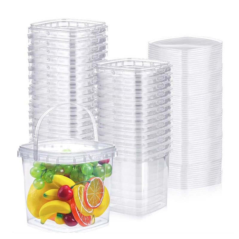 68OZ Square Deli Containers with Lids Clear Plastic Food Storage Containers Airtight Deli Containers