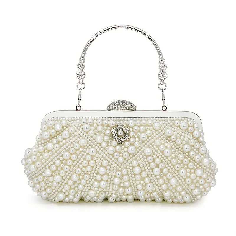 Diamond Carrying Bag Versatile Beaded Evening Dress Popular Fashion Metal Chain Shoulder Bag Handmade Beaded Embroidery Bag CL240816