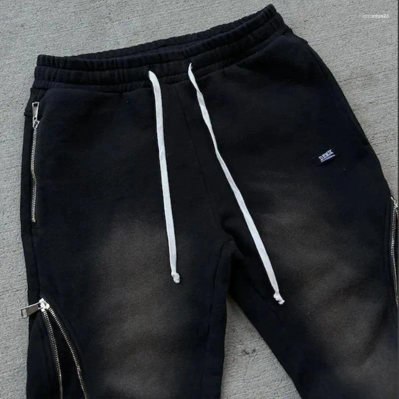 Men's Pants Y2K Retro Baggy Gothic Casual Zipper Decoration Sweatpants Hip Hop Punk Streetwear Oversized Cotton Straight Leg Trousers Z260315