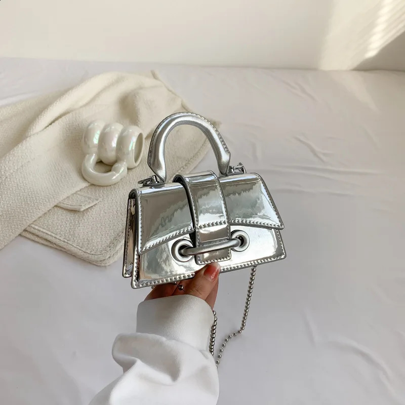 Vintage Women Sier Chic Crossbody Bag er Small Shoulder Bags Fashion Gold Mini Coin Purse Cute Pu Leather Handbag 240816 397e