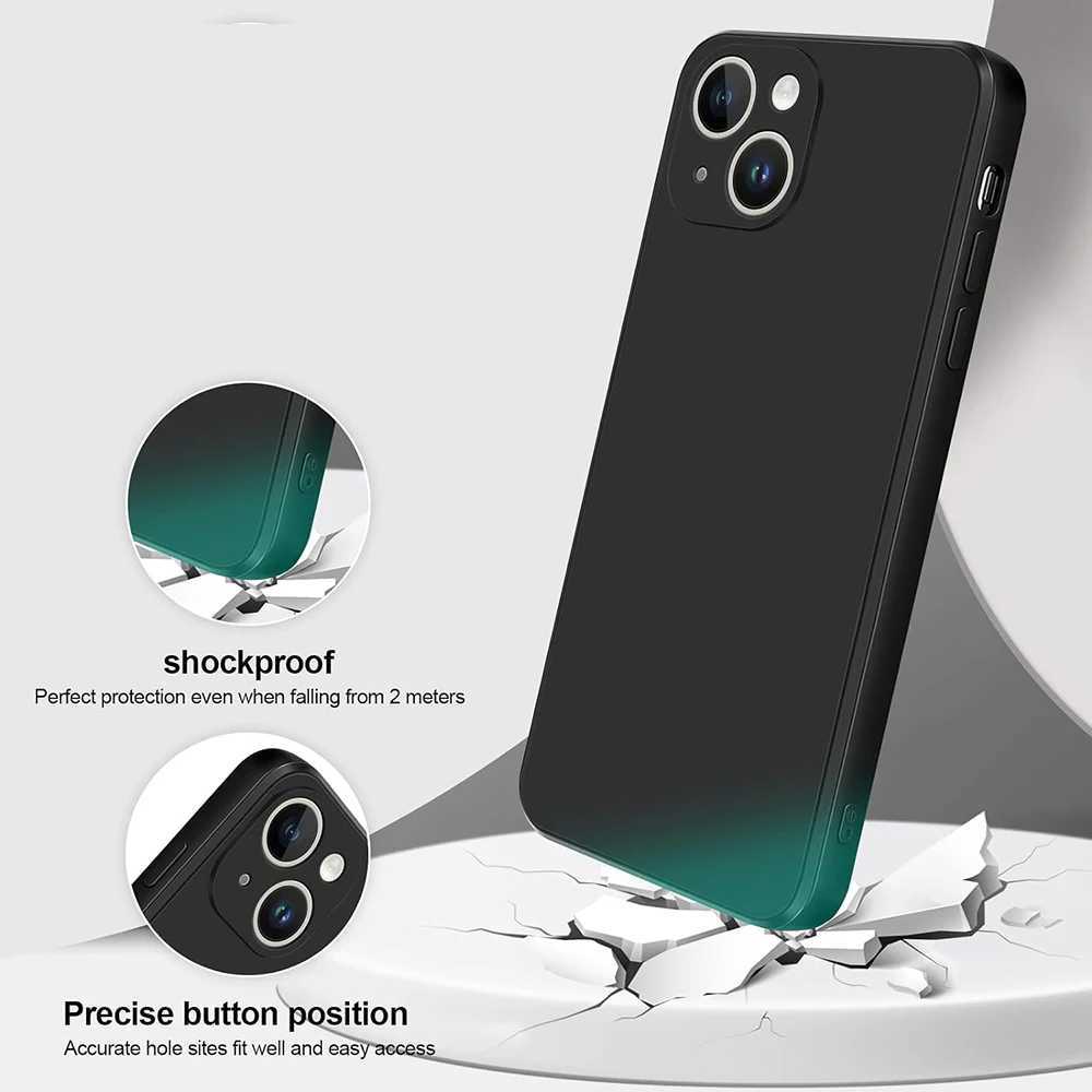 Black Shockproof Silicone TPU Phone Case For Iphone 11 12 13 14 15 Pro Max Mini X Xs XR 6 6S 7 8 Plus Protective Lens Cover CaseM240816