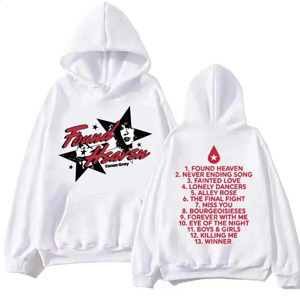 Conan Gray Found Heaven Hoodie Harajuku Hip Hop Pullover Tops Music Sweatshirt Fans Gift Mens and womens casual 240815