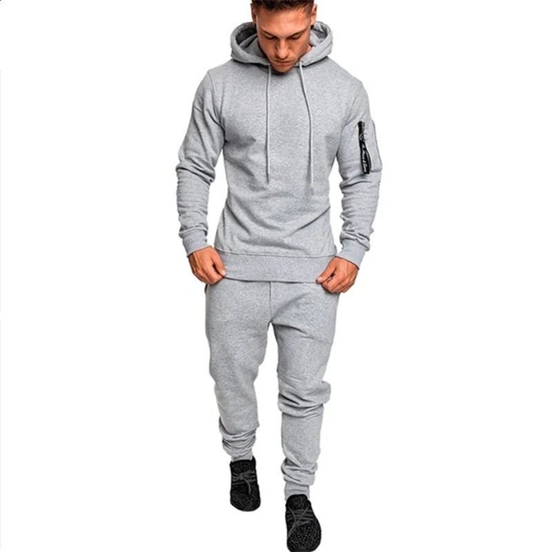 Mens Camouflage Tracksuit Sport Hoodies Pants Two Piece Set Outdoor Sports Suit Casual Jogging Suit Sweatshirts 240816
