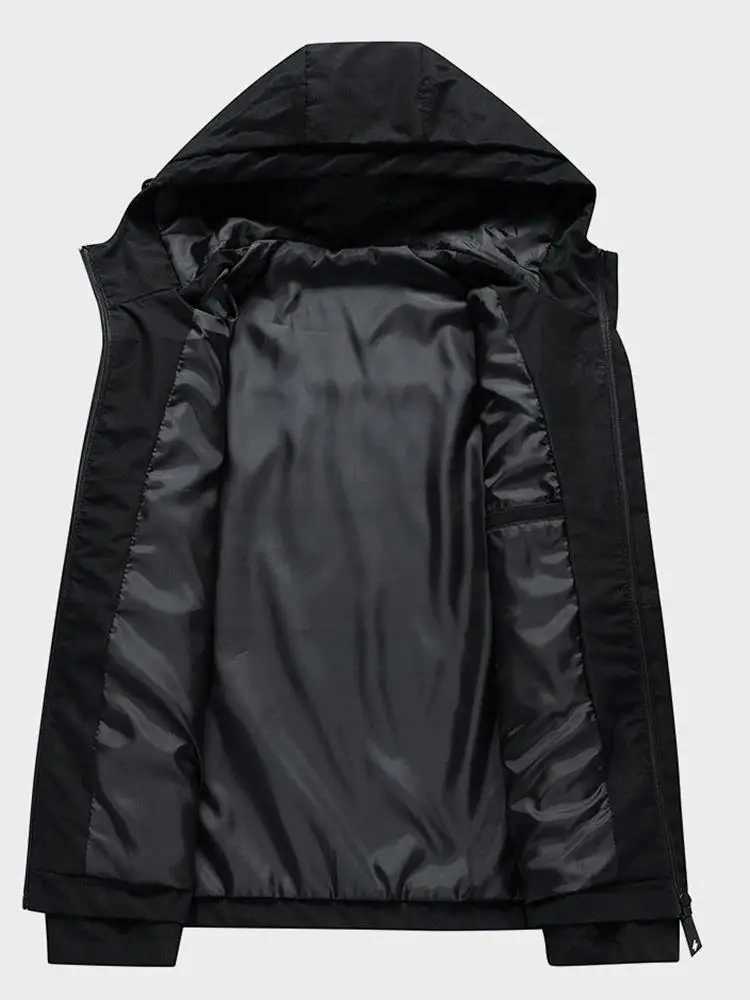 New autumn and winter mens casual comfortable thin polyester spring and summer sunscreen windproof casual sports hooded jacket W250103