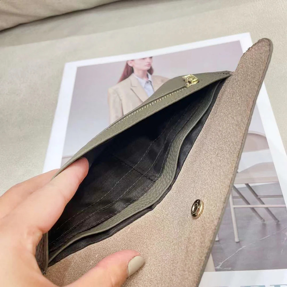 100 Genuine Leather Women Long Wallet Solid Money Slim Clutch Bag For Ladies Fashion Cowhide ID Credit Card Holder Purse250906