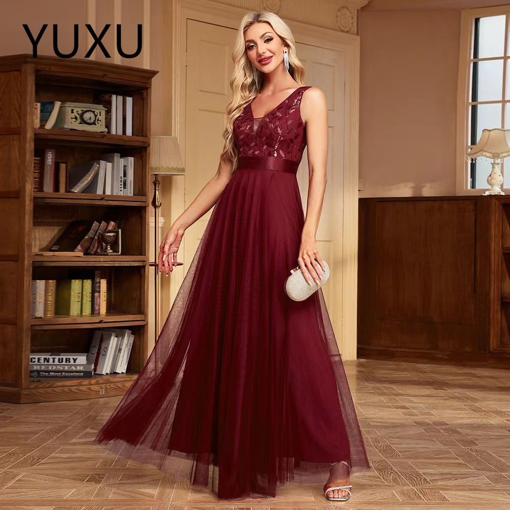 2024 Prom Dresses sexy v Neck Long tulle party gown a line floor length Beaded Lace Evening Gowns Formal Gown Illusion Sweep Train Birthday Dress Enga