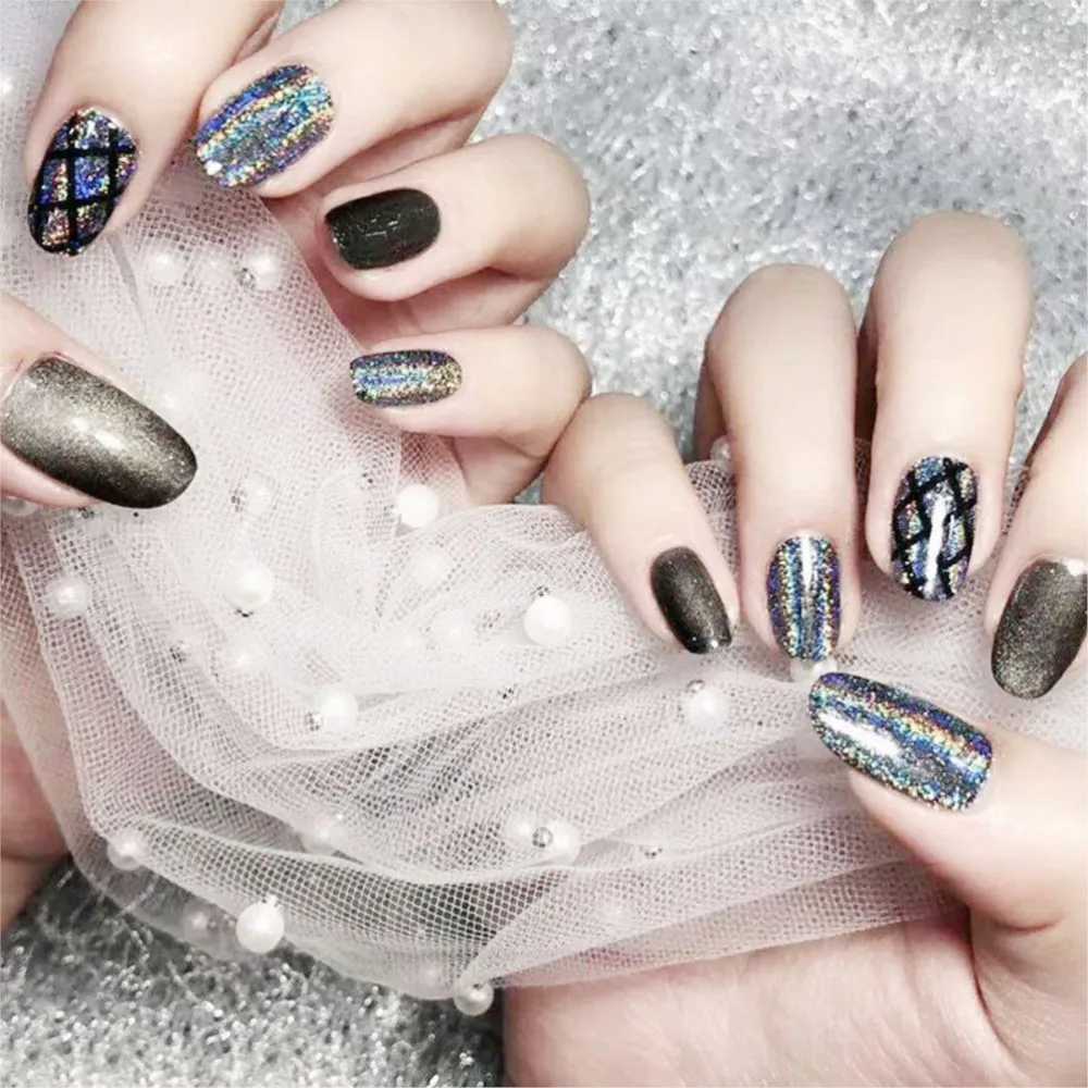 1Jar Laser Silver Nail Glitter Sequins - Iridescent Flakes Sparkling Laser Powder Holographic Glitter Flakes Manicure DecorationXJ240815