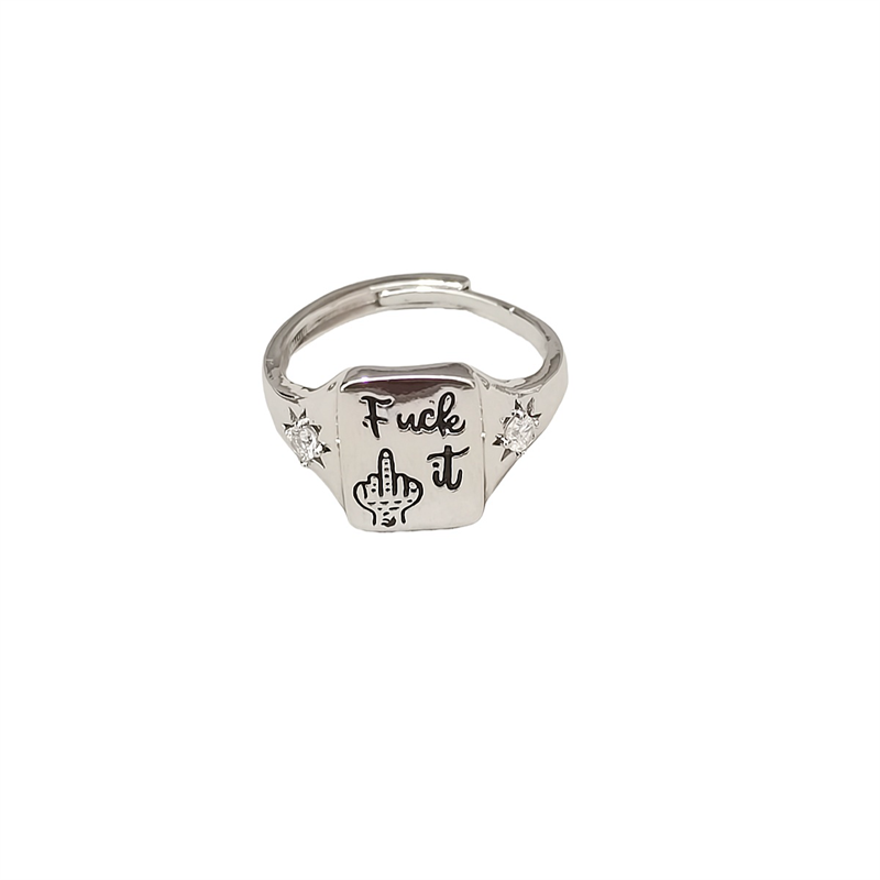 Designer ring Europe and the United States hot personality letters INS wind English men and women with the same paragraph open ring