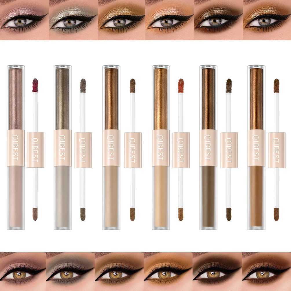 Double ended liquid eye shadow 2-in-1 pencil flash matte eye shadow makeup waterproof two-color shimmer cosmeticsW250217