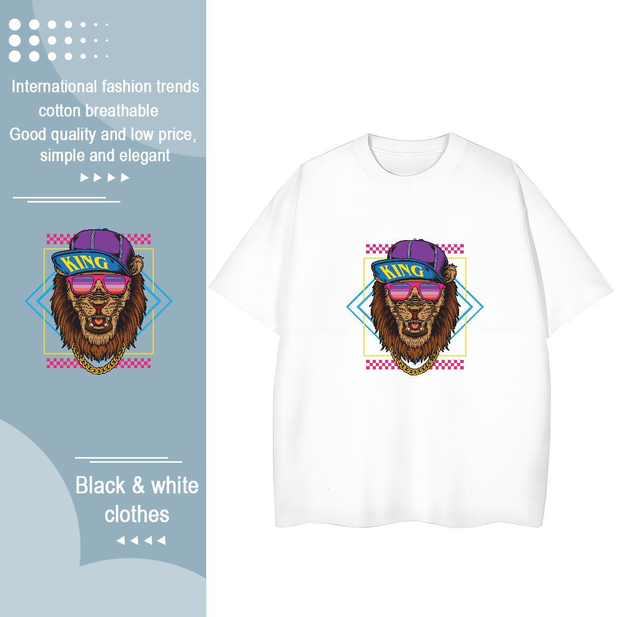 New Arrival T Shirt For Woman Comfortable 100% Cotton 230g Unisex Tshirts Skull lion Street Wear Free Shipping Tee Shirt