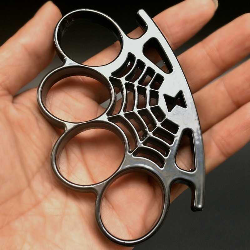 Brass knuckles Spider web tiger outdoor fiess joint copper four finger tool ring fist clasp S2481606 - view 4
