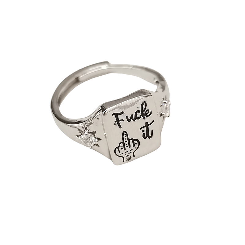 Designer ring Europe and the United States hot personality letters INS wind English men and women with the same paragraph open ring