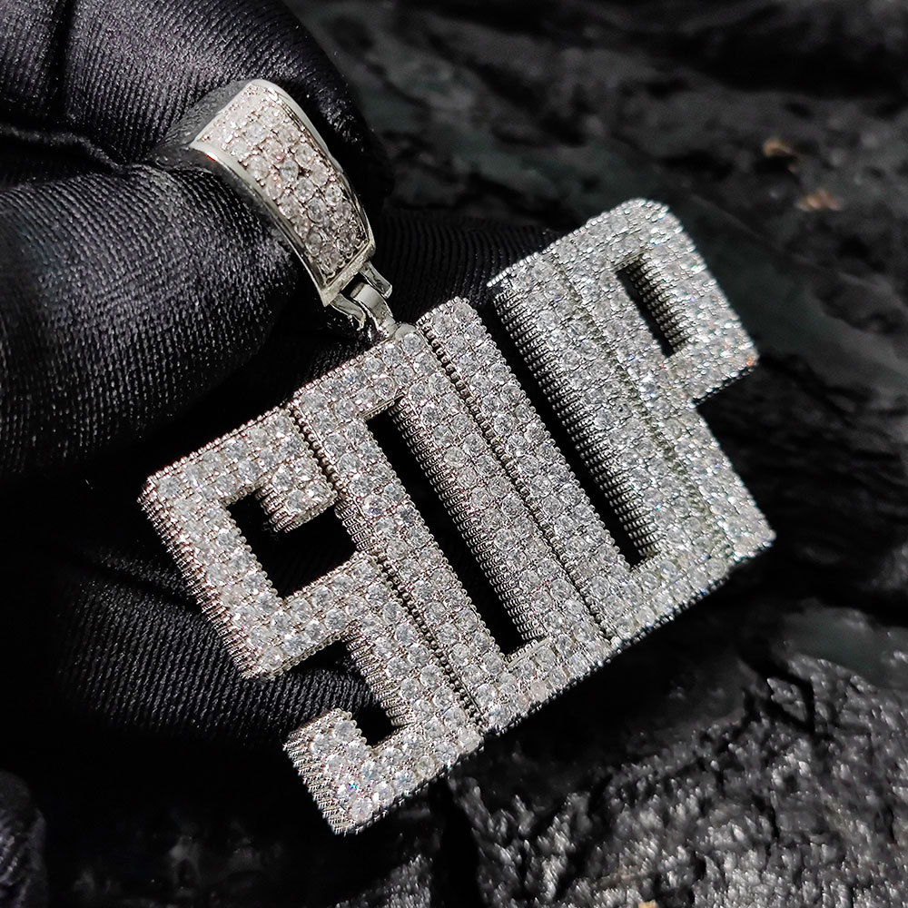 TopBling Hip Hop A-Z Custom Letters Pendant Necklace 5A Zircon 18K Real Gold Plated Jewelry