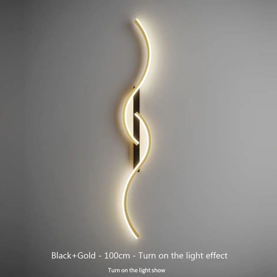 Modern Led Wall Decor Lamp For Living Dining Room Bedroom Bedside Wall Lights Home Decoration interior Black/Golden wall sconces 240816