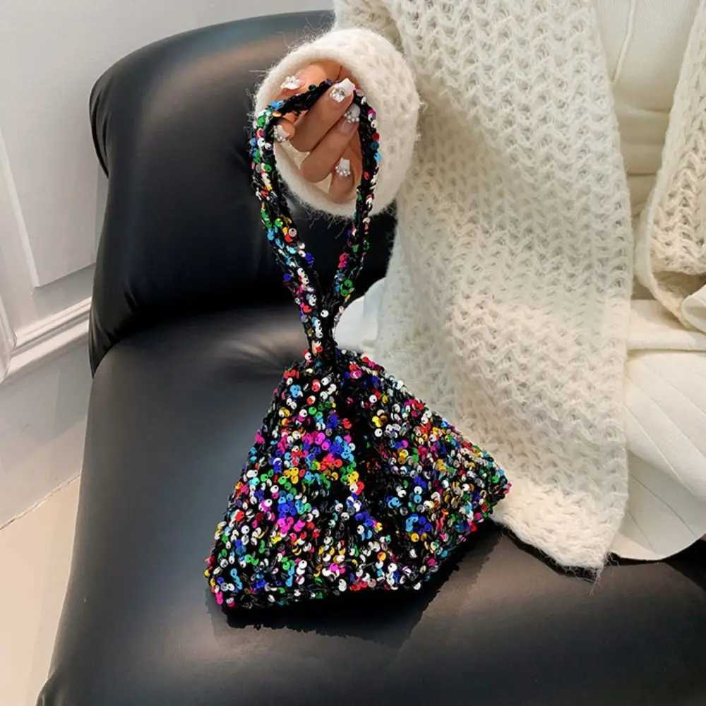 New Arrival Solid Color Sequins Crossbody Bag Korean Style Phone Bag Sequins Shoulder Bag Underarm Bag Handbag Evening Clutch Bag T250227