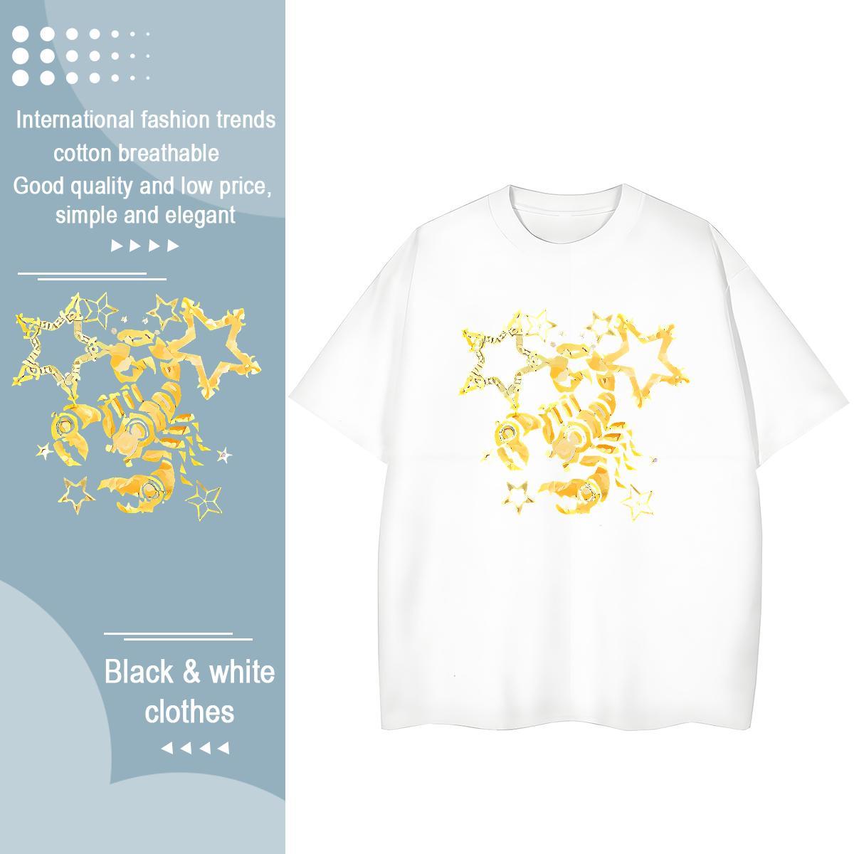 Casual New T-Shirts for Women Breathable Soft 100% Cotton 230g Women Tshirts DIY Printed scorpion Sport Nice Clothes Shirt
