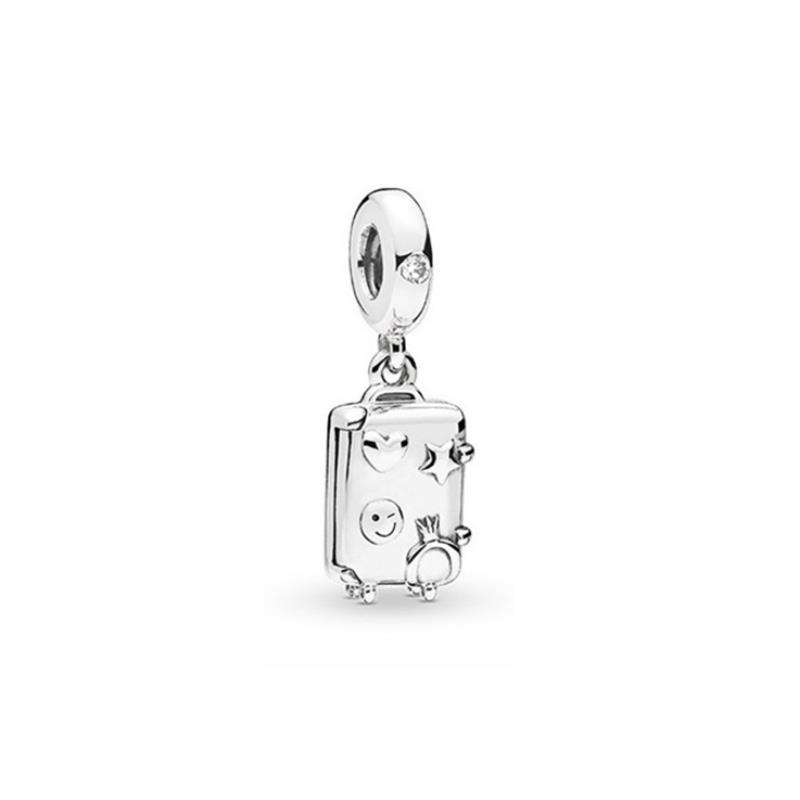 925 Sterling Silver Airplane Suitcase Lucky Leaf Book Charms S925 Snake Bracelet Pendant Beads For Jewelry Making Free Shipping