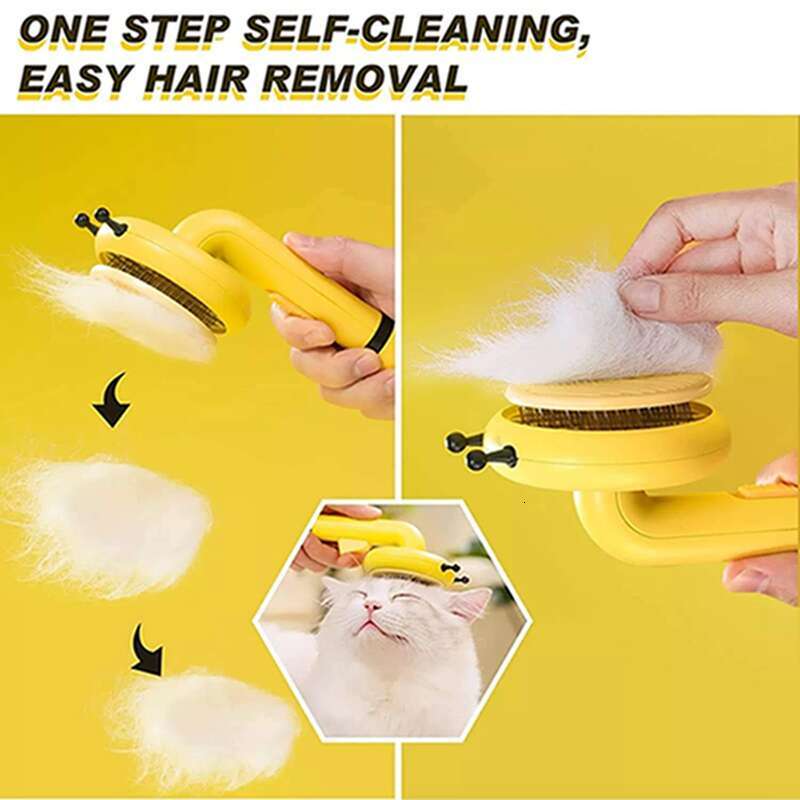 Pet Cleaning Grooming Product 2024 New Style Little Bee Comb Cat Dog Hair Remover Brush Stainless Steel Accesorries