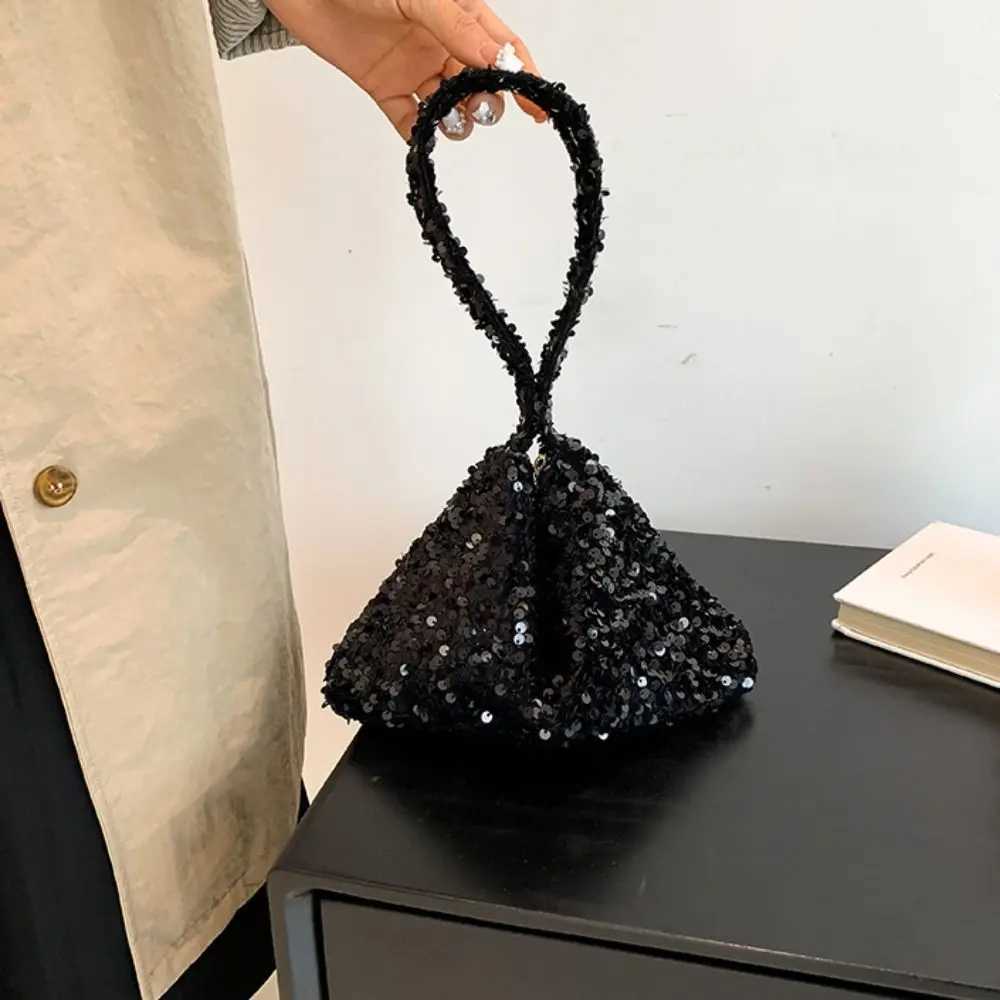 New Arrival Solid Color Sequins Crossbody Bag Korean Style Phone Bag Sequins Shoulder Bag Underarm Bag Handbag Evening Clutch Bag T250227