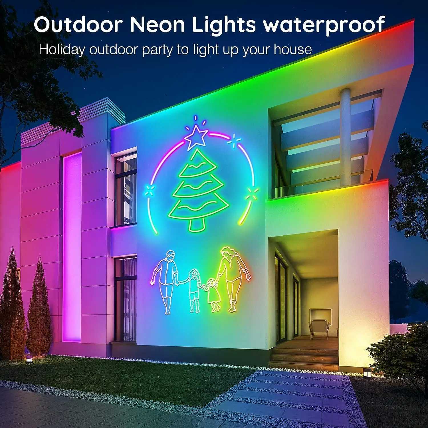 LED Neon Strip Light 10M-30M Control with App/RemoteFlexible Led Rope LightsMultiple ModesIP67 Outdoor RGB Neon Lights CL240815