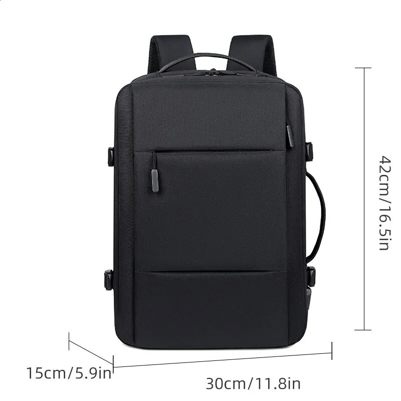 Classic Travel Backpack Mens Business Backpack School Expandable USB Bag Large Capacity Laptop Waterproof Fashion Backpack 240914