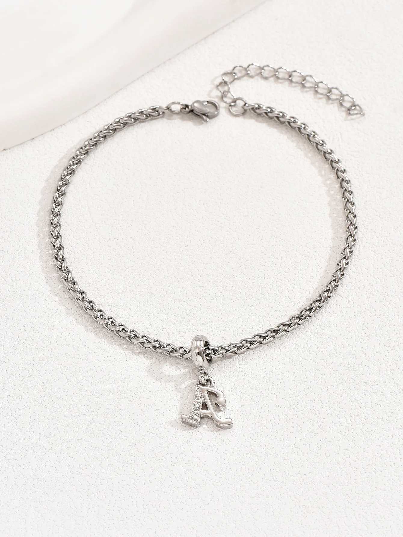Hot selling 26 letter stainless steel ankle chain fashionable and elegant ankle bracelet accessories 2024 W240815