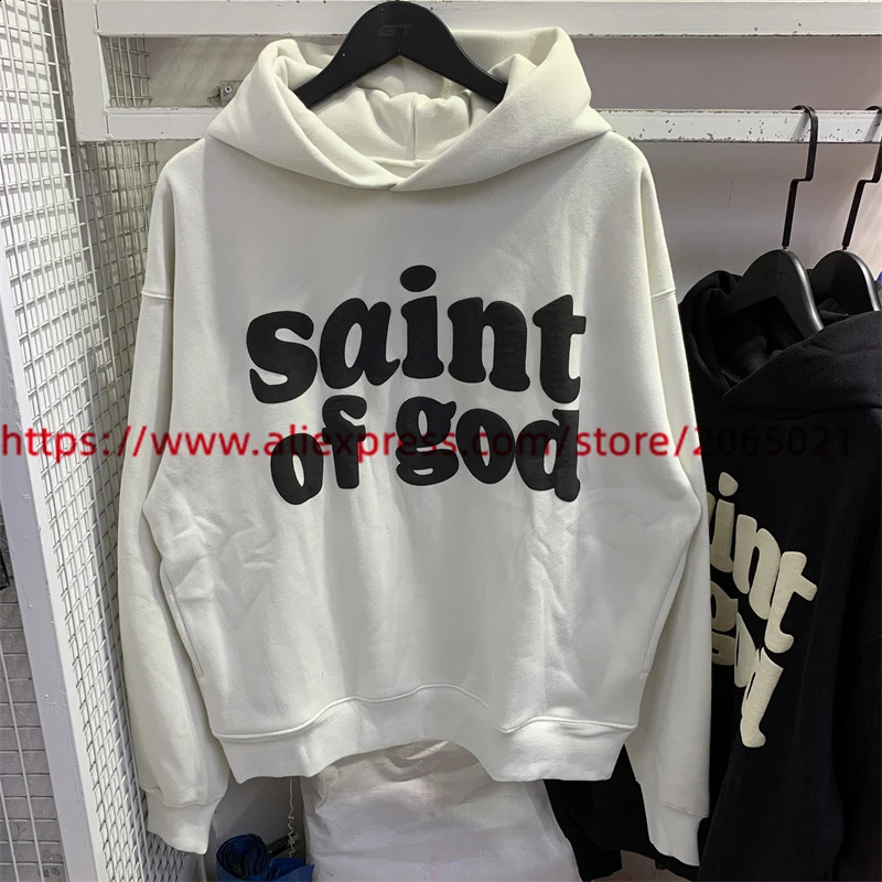 Vintage CPFM Saint Of God Hoodie Men Women Puff Print Sweatshirts Oversize Pullovers Hooded 250113