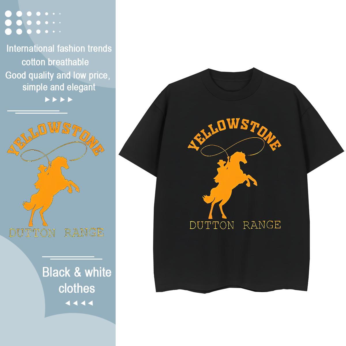 New T-Shirts for Women O Neck Short Sleeves 230g Pure Cotton Tshirt for Man Woman Plus Size Cartoon horse Hip Hop High quality Top Tees