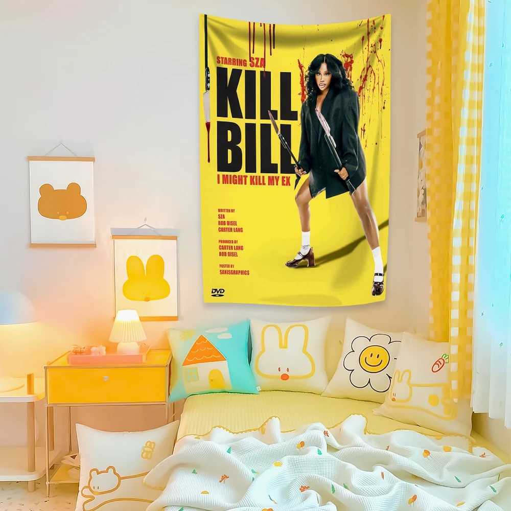 American Pop Singer Tapestry SZA Album Poster Home Decoration Wall Hanging Background Cloth Bedroom Dormitory Decor Sofa Blanket Y240816