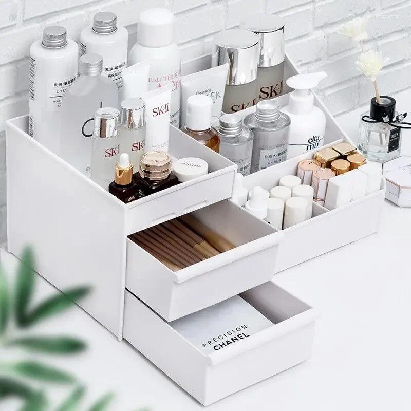 Storage Boxes Makeup Desk Cosmetic Box Organizer With Drawers For Dressing Table Countertop Bathroom Counter Elegant Vanity Holder