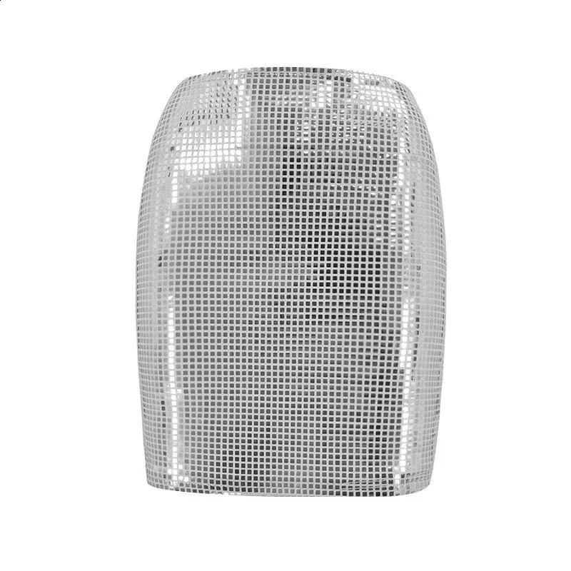White 2024 fashionable flexible metal sequin mesh fabric used for DIY jewelry party chain dresses Ropa De Mujer 240815