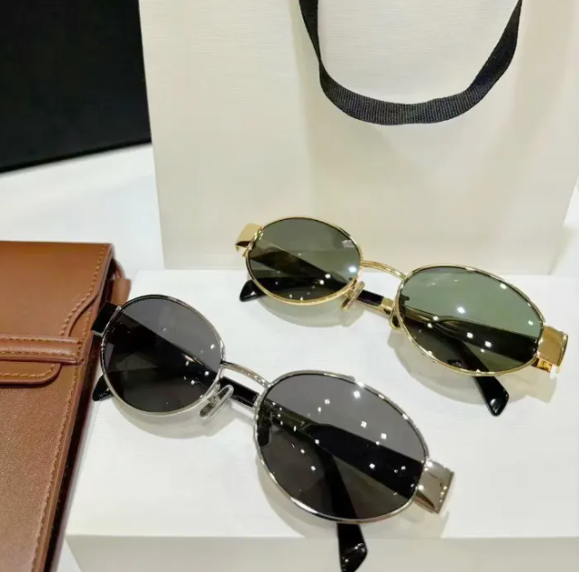 Women's sunglasses oval frame designer sunglasses 42235 women's metal temple green lens sunglasses retro small round frame sexy small women's glasses with frame