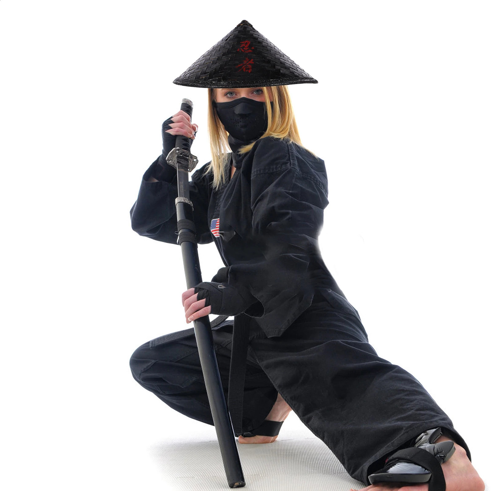 Cosplay Ninja Hat Japanese Men Asian Conical Hats Bamboo Samurai Vietnamese Japanese-style Cone Decorative Accessories Man Straw 240816