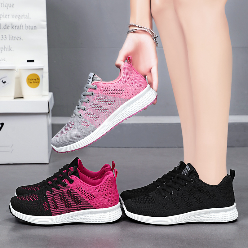 Ddmysports Spring And Autumn New Board Flying Weaving Mesh Sports Flat Bottom Student Running Shoes Women S OUTDOOR