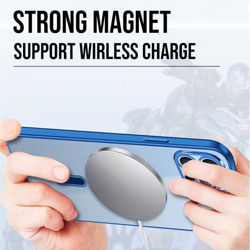 Luxury Clear Magnetic For Magsafe Wireless Charging Cases Soft TPU Shockproof Cover With Camera Lens Film Protector for iPhone 17 Air 16 15 14 13 12 1